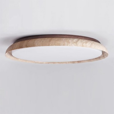 Troy Japanese Round LED Travertine Ceiling Light Troy Japanese Round LED Travertine Ceiling Light