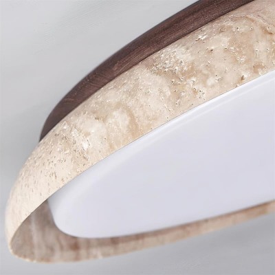 Troy Japanese Round LED Travertine Ceiling Light Troy Japanese Round LED Travertine Ceiling Light