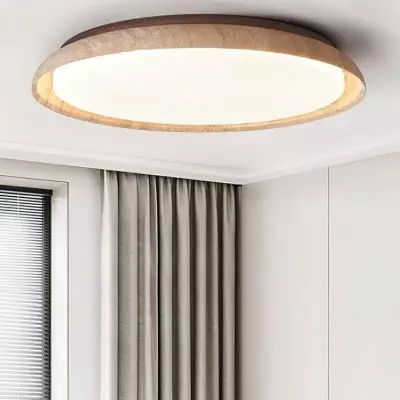 Troy Japanese Round LED Travertine Ceiling Light Troy Japanese Round LED Travertine Ceiling Light