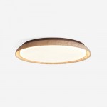 Troy Japanese Round LED Travertine Ceiling Light