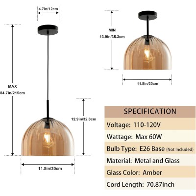 Ryder Minimalist Dome Glass Pendant Light Ryder Minimalist Dome Glass Pendant Light