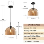 Ryder Minimalist Dome Glass Pendant Light