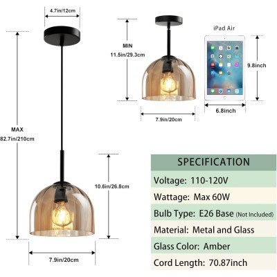 Ryder Minimalist Dome Glass Pendant Light Ryder Minimalist Dome Glass Pendant Light