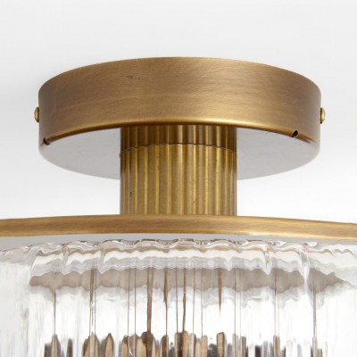 Willa Rustic Round Ribbed Glass Ceiling Light Willa Rustic Round Ribbed Glass Ceiling Light