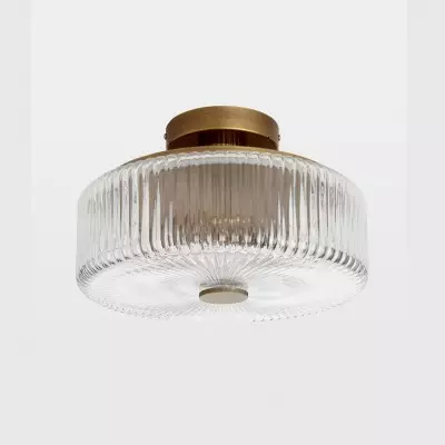 Willa Rustic Round Ribbed Glass Ceiling Light Willa Rustic Round Ribbed Glass Ceiling Light