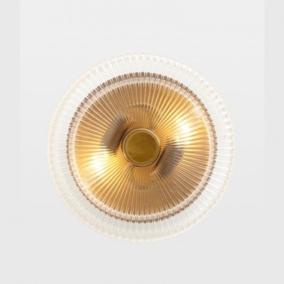 Willa Rustic Round Ribbed Glass Ceiling Light Willa Rustic Round Ribbed Glass Ceiling Light