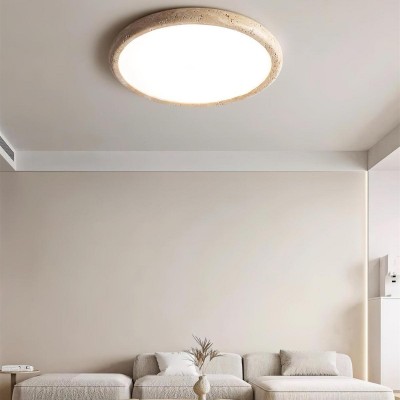 Tatum Modern Travertine Disc LED Ceiling Light Tatum Modern Travertine Disc LED Ceiling Light