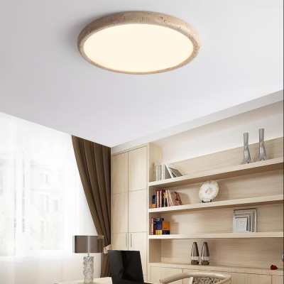 Tatum Modern Travertine Disc LED Ceiling Light Tatum Modern Travertine Disc LED Ceiling Light