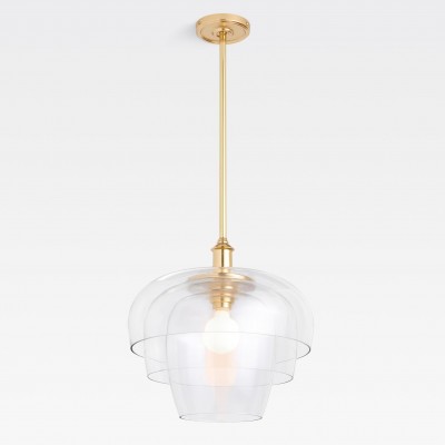 Xena Scandinavian Layered Clear Glass Pendant Light Xena Scandinavian Layered Clear Glass Pendant Light
