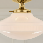 Bodie Retro Brass White Glass Ceiling Light