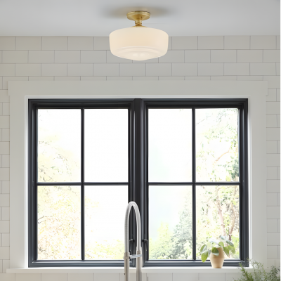 Bodie Retro Brass White Glass Ceiling Light Bodie Retro Brass White Glass Ceiling Light