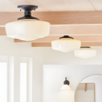 Bodie Retro Brass White Glass Ceiling Light