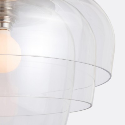 Xena Scandinavian Layered Clear Glass Pendant Light Xena Scandinavian Layered Clear Glass Pendant Light