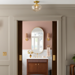 Bodie Retro Brass White Glass Ceiling Light