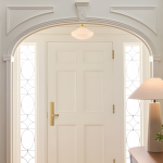 Bodie Retro Brass White Glass Ceiling Light