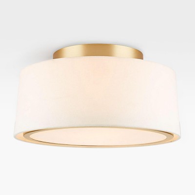Zuri Farmhouse Drum Linen Ceiling Light Zuri Farmhouse Drum Linen Ceiling Light