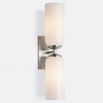 Iliana Rustic White Glass Double Tube Wall Sconce Iliana Rustic White Glass Double Tube Wall Sconce