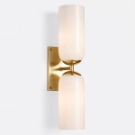 Iliana Rustic White Glass Double Tube Wall Sconce