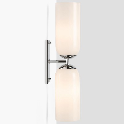 Iliana Rustic White Glass Double Tube Wall Sconce Iliana Rustic White Glass Double Tube Wall Sconce