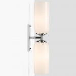 Iliana Rustic White Glass Double Tube Wall Sconce Iliana Rustic White Glass Double Tube Wall Sconce