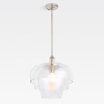 Xena Scandinavian Layered Clear Glass Pendant Light Xena Scandinavian Layered Clear Glass Pendant Light
