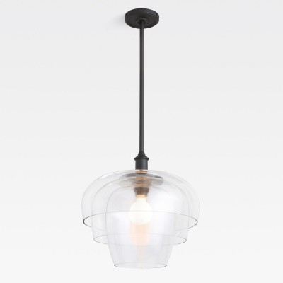 Xena Scandinavian Layered Clear Glass Pendant Light Xena Scandinavian Layered Clear Glass Pendant Light