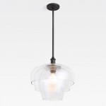 Xena Scandinavian Layered Clear Glass Pendant Light
