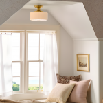 Bodie Retro Brass White Glass Ceiling Light