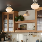 Bodie Retro Brass White Glass Ceiling Light