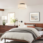 Zuri Farmhouse Drum Linen Ceiling Light