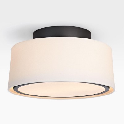 Zuri Farmhouse Drum Linen Ceiling Light Zuri Farmhouse Drum Linen Ceiling Light