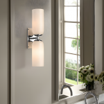 Iliana Rustic White Glass Double Tube Wall Sconce Iliana Rustic White Glass Double Tube Wall Sconce
