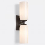 Iliana Rustic White Glass Double Tube Wall Sconce Iliana Rustic White Glass Double Tube Wall Sconce