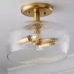 Celenor Modern Flower Fabric Semi Flush Mount Ceiling Light