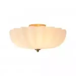 Dakota Modern Flower Shape Milk Glass Ceiling Light