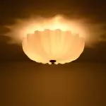 Dakota Modern Flower Shape Milk Glass Ceiling Light