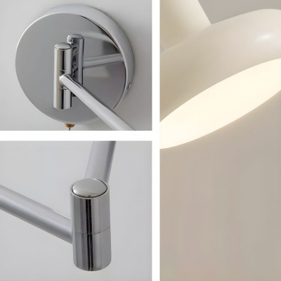 Kira Modern Bauhaus White Swing Arm Wall Light Kira Modern Bauhaus White Swing Arm Wall Light