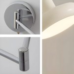 Kira Modern Bauhaus White Swing Arm Wall Light