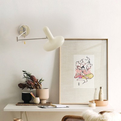 Kira Modern Bauhaus White Swing Arm Wall Light Kira Modern Bauhaus White Swing Arm Wall Light
