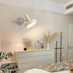 Kira Modern Bauhaus White Swing Arm Wall Light