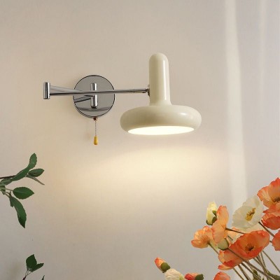 Kira Modern Bauhaus White Swing Arm Wall Light Kira Modern Bauhaus White Swing Arm Wall Light