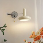 Kira Modern Bauhaus White Swing Arm Wall Light