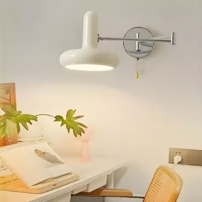 Kira Modern Bauhaus White Swing Arm Wall Light Kira Modern Bauhaus White Swing Arm Wall Light