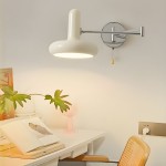 Kira Modern Bauhaus White Swing Arm Wall Light