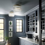 Vance Farmhouse Round Tiered Ribbed Glass Ceiling Light