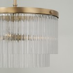 Vance Farmhouse Round Tiered Ribbed Glass Ceiling Light