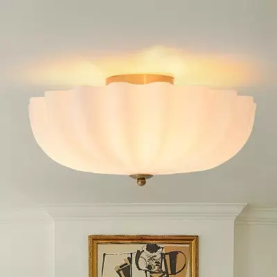 Dakota Modern Flower Shape Milk Glass Ceiling Light Dakota Modern Flower Shape Milk Glass Ceiling Light