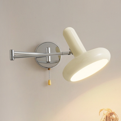 Kira Modern Bauhaus White Swing Arm Wall Light