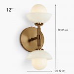 Brianna Farmhouse Alabaster Double Globe Sconce