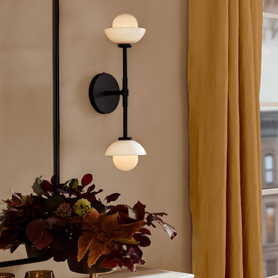 Brianna Farmhouse Alabaster Double Globe Sconce Brianna Farmhouse Alabaster Double Globe Sconce